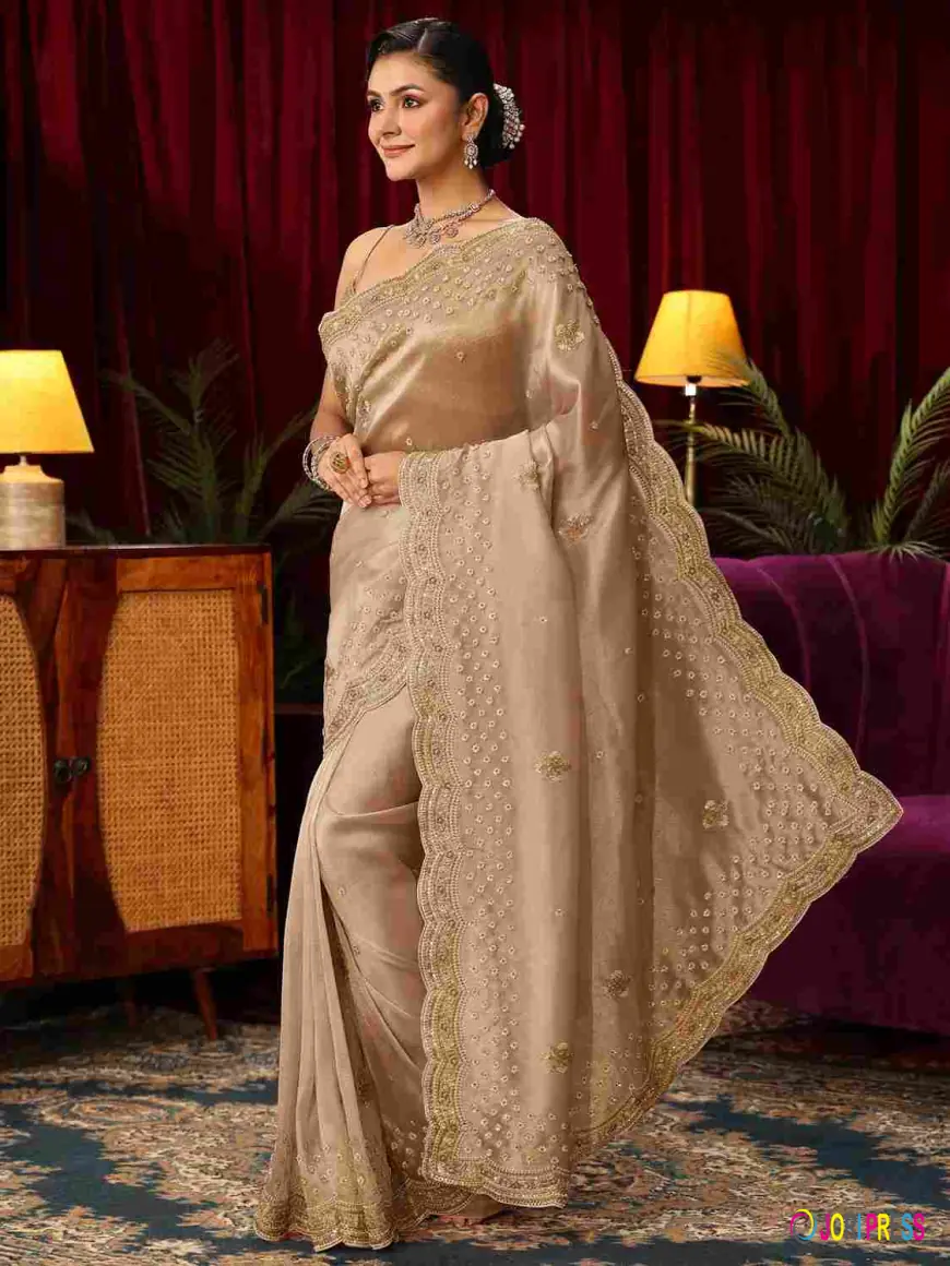 Trending Golden Saree Designs for Weddings and Parties